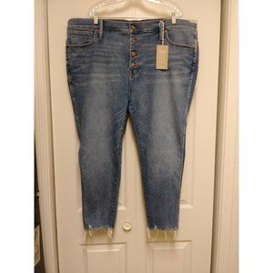 Madewell Petite Plus size Raw Hem, 10" High-Rise, Skinny Jeans Size 37 46x24 NEW